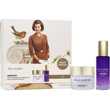 Bella Aurora Splendor 10 Estuche Tratamiento Antiedad Nocturno con Crema de Noche y Sérum Iluminador, 50 ml + Regalo
