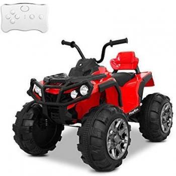 Playkin QUAD RACER ROJO - QUAD niños moto electrico infantil 12V bateria recargable 4 ruedas +3 años juguetes infantiles coches de bateria
