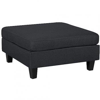 Reposapiés otomana tapizada en tela negro forma cuadrada estilo minimalista moderno Fevik