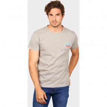 Camiseta de hombre Petrol en color gris de manga corta Skull Rider
