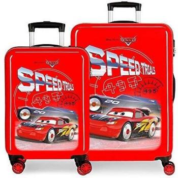 Disney Cars Speed Trails Juego de Maletas Rojo 55/68 cms Rígida ABS Cierre combinación 104L 4 Ruedas Dobles Equipaje de Mano