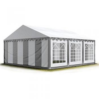 Carpa para fiestas TOOLPORT 5x6 m, lona PVC 700 N, impermeable, gris-blanco