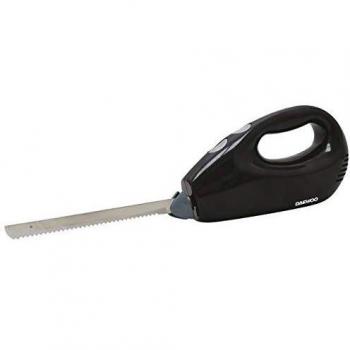 Cuchillo Eléctrico Para Cortar Daewoo de Acero Inoxidable 180 W – Negro, Doble Cuchilla para Carnes y Alimentos Congelados