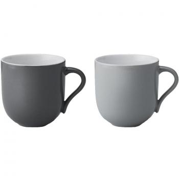 Stelton Emma X 207 – 1 Taza, Grande, 2 Unidades, Piedra, Gris, 11 x 11 x 2 cm