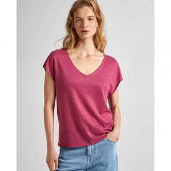 Camiseta de mujer Pepe Jeans Lottie en color rosa con cuello pico
