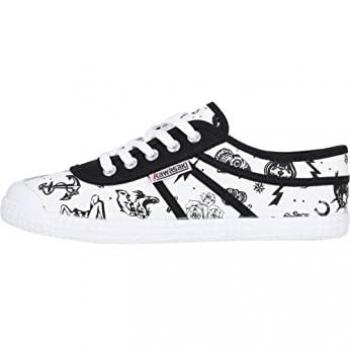 Zapatillas Kawasaki Tattoo Unisex Blancas K202420 de Tela, Planas y con Cordones - Talla 41
