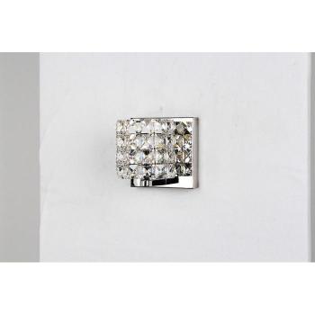 Aplique de diseño Veta Chrome 1 bombilla 12cm con acabado en cromo y cristal