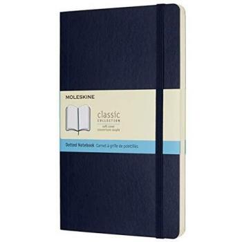 Cuaderno Grande Punteado Azul Zafiro Tapa Blanda Moleskine