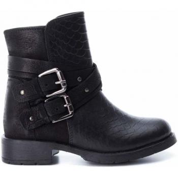 XTI - Botín de Piel Hebillas Combinado Negro - Negro, 31