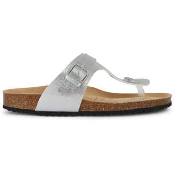 Geox Women's D Brionia Metal Toe Post Silver Sandals