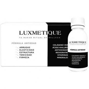 Luxmetique Fórmula Antiedad - nutricosmético para cuidar y rejuvenecer la piel con Colágeno hidrolizado, Ácido Hialurónico, Antioxidantes y Vitaminas. Resultados a corto plazo en piel, pelo y uñas.