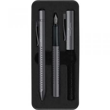 Faber-Castell 201526 - Set estilográfica M y bolígrafo XB. Antracita.