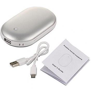 anmas caja 5200 mAh portátil USB Cargador de bolsillo calentador de mano calentador eléctrico batería, plata
