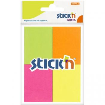 Notas Adhesivas Neon 38x51mm, 4 Colores, Pack de 200 Hojas