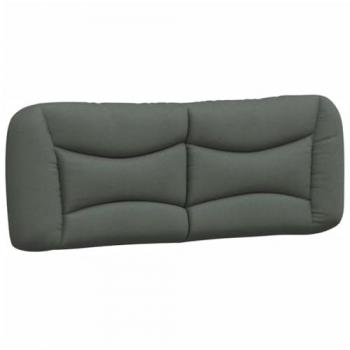 Cabecero de cama acolchado tela gris oscuro 140 cm VidaXL