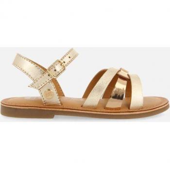 Sandalias doradas de piel con detalles metalizados para niña y niño Nicolosi