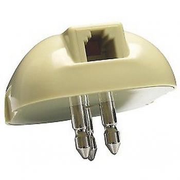 OVA-ADAPTADOR TELEFÓNICO CREMA ENCHUFE UNIFICADA CGT CONECTOR PLUG 6/4 CONDUCTORES