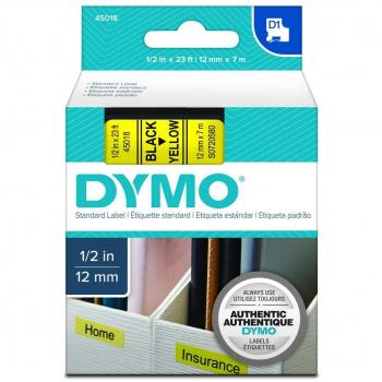 Cinta Dymo D1 45018 Amarillo Negro 12 mm (5 Unidades)