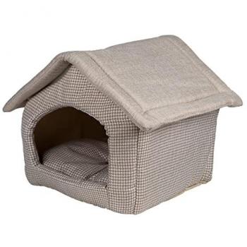 Casita de Tela para Mascotas Portátil y Lavable con Cojín Extraíble - 47 x 39 x 42 cm