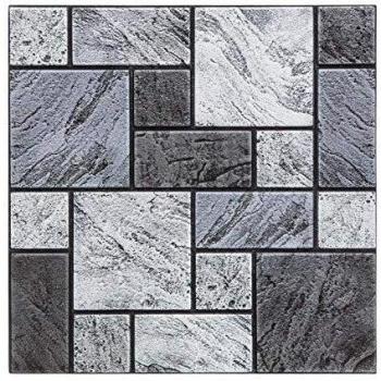 Pack de 2 stickers de pared Atmosphera azulejos gris/negro 30x30 cm