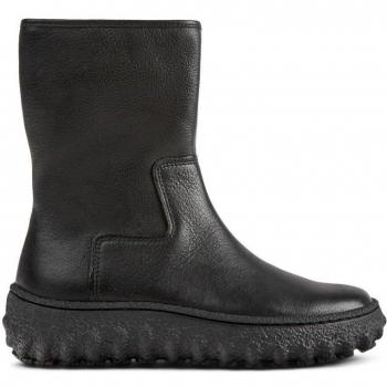 Camper Ground Low Zip Boots - Women's Black Authentic Leather with Cushioned Insole