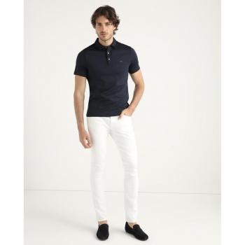 Polo de hombre Michael Kors de algodón personalizado con logotipo bordado - Azul