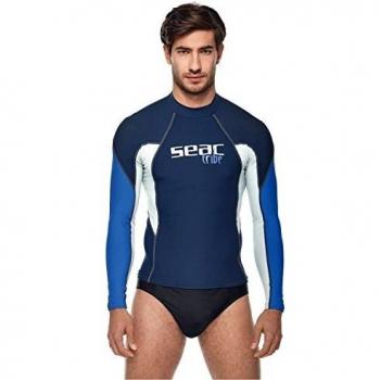 Seac Hombre RAA Long EVO Uomo Rash Guard de protección UV Camiseta para Buceo y natación Manga Larga, Hombre, 1550002000145A, Azul/Azul Claro, XX-Large