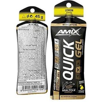 AMIX - Complemento Vitamínico Quick Gel - 40 Sobres de 45 g - Rápida Absorción - Ayuda a Retrasar la Fatiga y Aporta Energía - Formulado a Base de Palatinosa - Sabor Limón