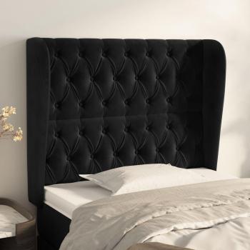 Cabecero con orejas de terciopelo negro 103x23x118/128 cm vidaXL