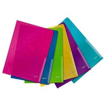 Carpeta Plástica A4 Leitz WOW, Pack de 6 Colores, 200 Micras, Transparente