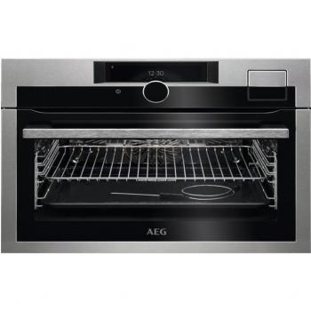 AEG Horno Compacto Multifunción SteamPro con Limpieza al Vapor KSE998290M Acero Inoxidable, 43L, Clase A++