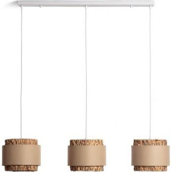 Lámpara Colgante Fibras Naturales Tri Orleans Beige Efectoled