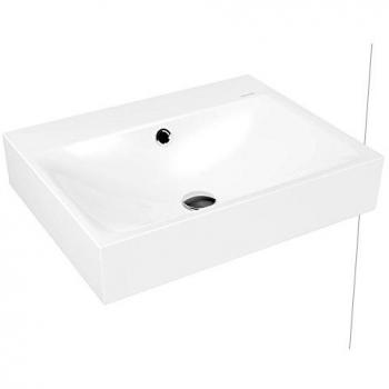 Lavabo de pared Kaldewei Silenio 3044, 60 x 46 x 12 cm, blanco perlado, sin rebosadero, con agujero para grifo