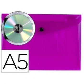 Liderpapel Carpeta Dossier Broche 34356 Polipropileno Din A5 Violeta Transparente