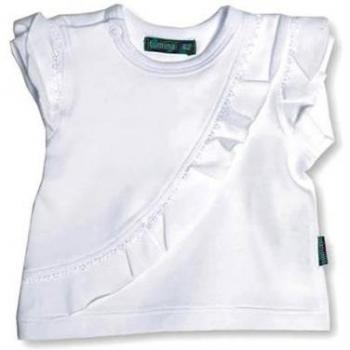 Tomina blanco volantes Top, Tops, bebé niña