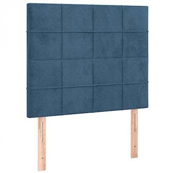 Cabecero LED Terciopelo Azul Oscuro 90x5x118/128 cm