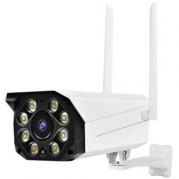 Cámara IP de Seguridad 4G DIY-G550 Impermeable para Exteriores, Visión Nocturna, Rotación 360°, Audio Bidireccional, Alarma Bicolor