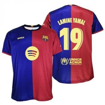 Camiseta de Manga Corta para el Hogar FC Barcelona 2024/2025 Lamine Yamal 19 - Réplica Oficial con Licencia - Adulto