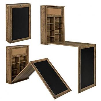 Escritorio Plegable de Pared Kläppen con Corcho y Pizarra MDF 80 x 50 x 19 cm - Color Madera