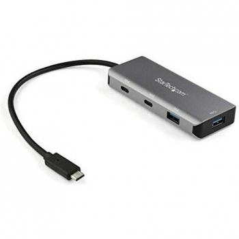 StarTech.com 4-Port USB-C Hub with SuperSpeed 10Gbps, 2x USB-A & 2x USB-C Ports, Bus Powered, Portable Aluminum Adapter with 9.8 Cable