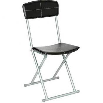 Silla Plegable de PVC Negro para Exteriores y Polipiel Negra - Atmosphera créateur d'intérieur