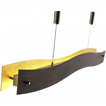 Lámpara colgante LED Ebu atenuable, negro-dorado, moderna, 5 llamas, hecha de metal para salón y comedor