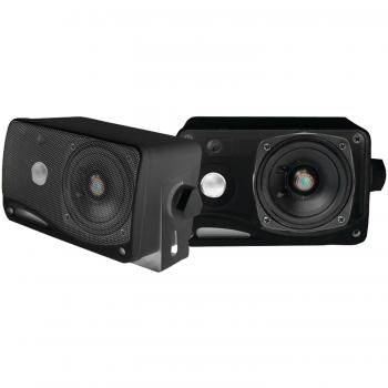 PYLE PLMR24B Hydra Series 3.5 INCH 200-Watt 3-Way Weatherproof Mini-Box Speaker System (Black)