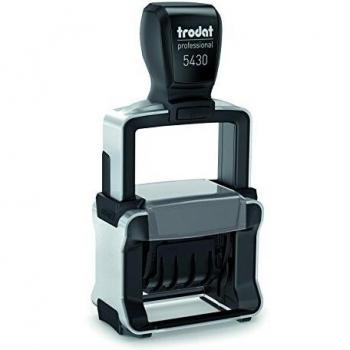 Trodat Professional - Sello de fecha 5430/L con textos Recibido, Pagado, Contabilizado, color rojo