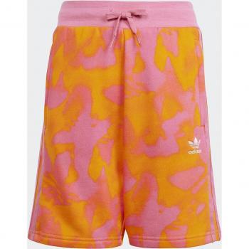 Pantalón corto de niños Summer Allover Print adidas Aop 3-stripes Unisex - Naranja - Talla: 159 - 164 CM