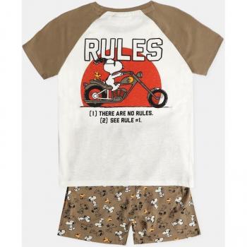 Pijama Peanuts Snoopy Manga Corta There Are No Rules para Niño