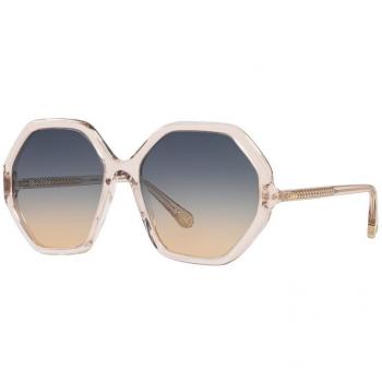 Chloé Esther Ch0008S Round Women's Sunglasses with Pink Crystal Blue to Peach Gradient, Size: 58 MM