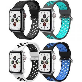 TOPsic Correa para Apple Watch Correa 38mm 40mm 42mm 44mm, Reemplazo Correa Silicona de Sport Banda para iWatch Correa Series 4 3 2 1