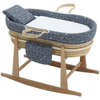 Moisés Bebé Mio Cuco Alaska Azulón + Patas de Madera