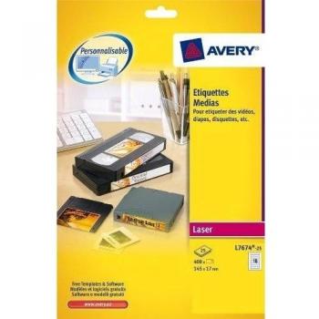 Avery L7674-25 - Vídeo Spine 145x17mm Label Laser L7674-25